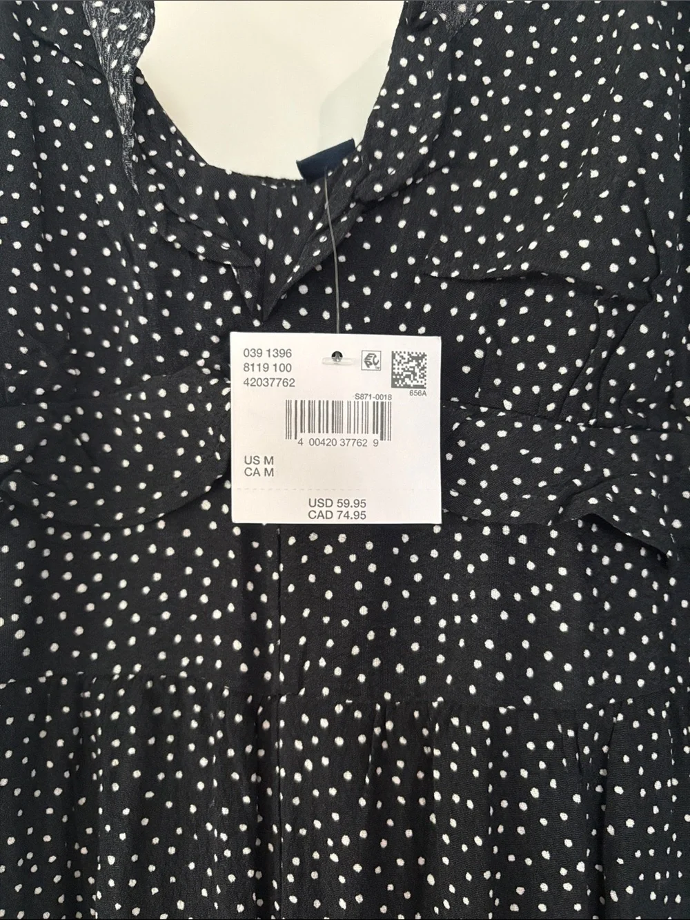 NWT American Eagle size Medium Black Polka Dot Wide-Leg Jumpsuit
